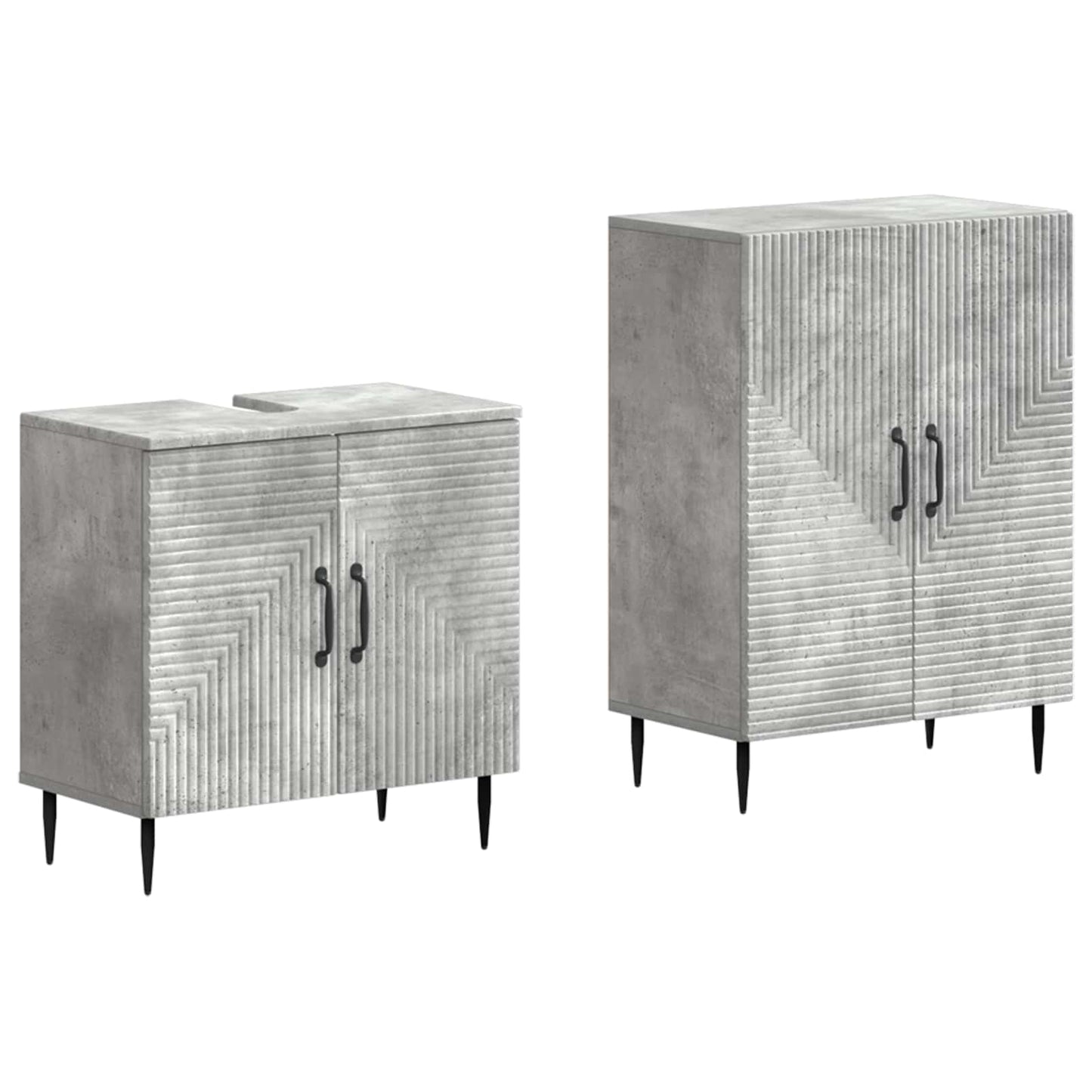 vidaXL 2 Piece Bathroom Cabinet Set HAARLEM Concrete Grey