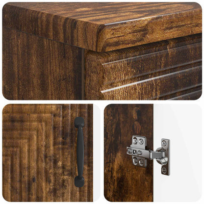 vidaXL 2 Piece Bathroom Cabinet Set HAARLEM Smoked Oak Engineered Wood