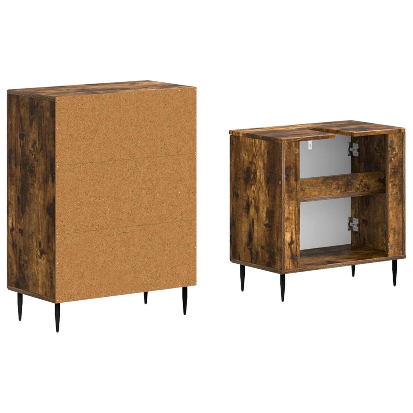 vidaXL 2 Piece Bathroom Cabinet Set HAARLEM Smoked Oak Engineered Wood