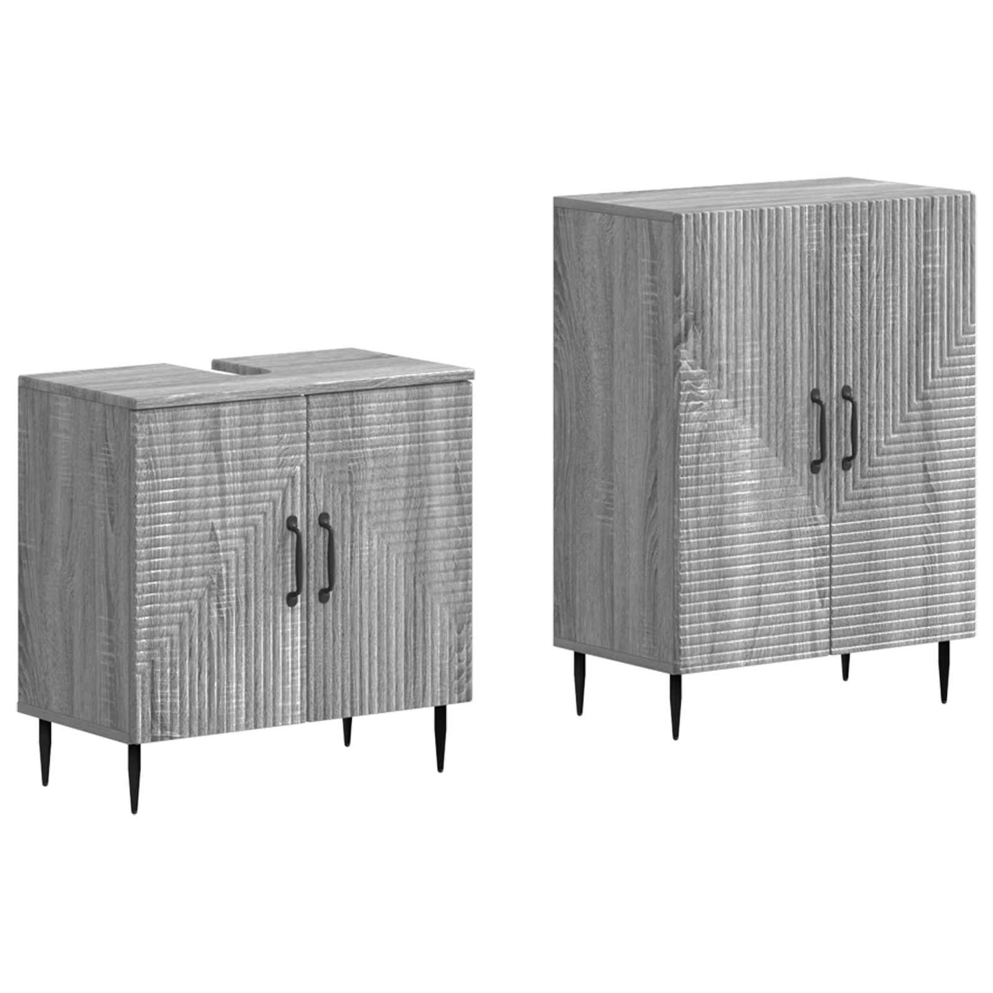 vidaXL 2 Piece Bathroom Cabinet Set HAARLEM Grey Sonoma