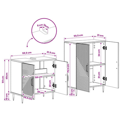 vidaXL 2 Piece Bathroom Cabinet Set HAARLEM Grey Sonoma