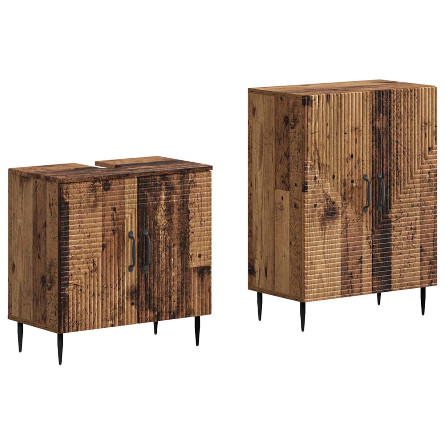 vidaXL 2 Piece Bathroom Cabinet Set HAARLEM Old Wood Engineered Wood