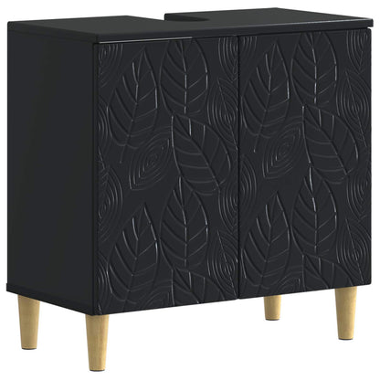 vidaXL 2 Piece Bathroom Cabinet Set DELFT Black Engineered Wood