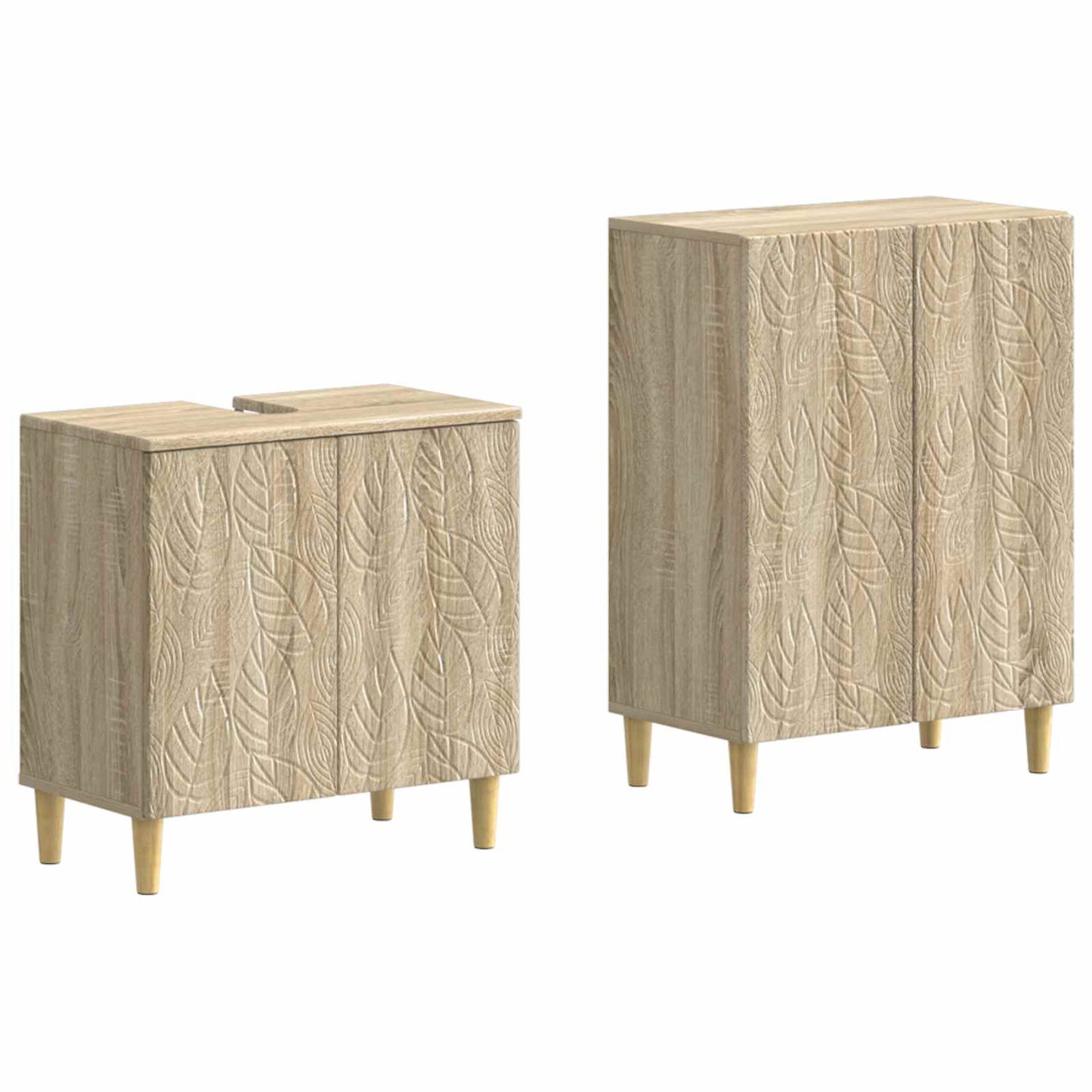 vidaXL 2 Piece Bathroom Cabinet Set DELFT Sonoma Oak Engineered Wood