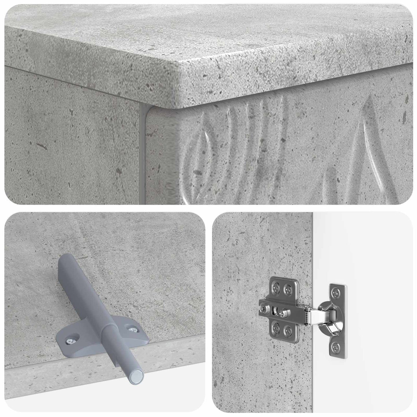 vidaXL 2 Piece Bathroom Cabinet Set DELFT Concrete Grey