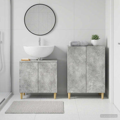 vidaXL 2 Piece Bathroom Cabinet Set DELFT Concrete Grey