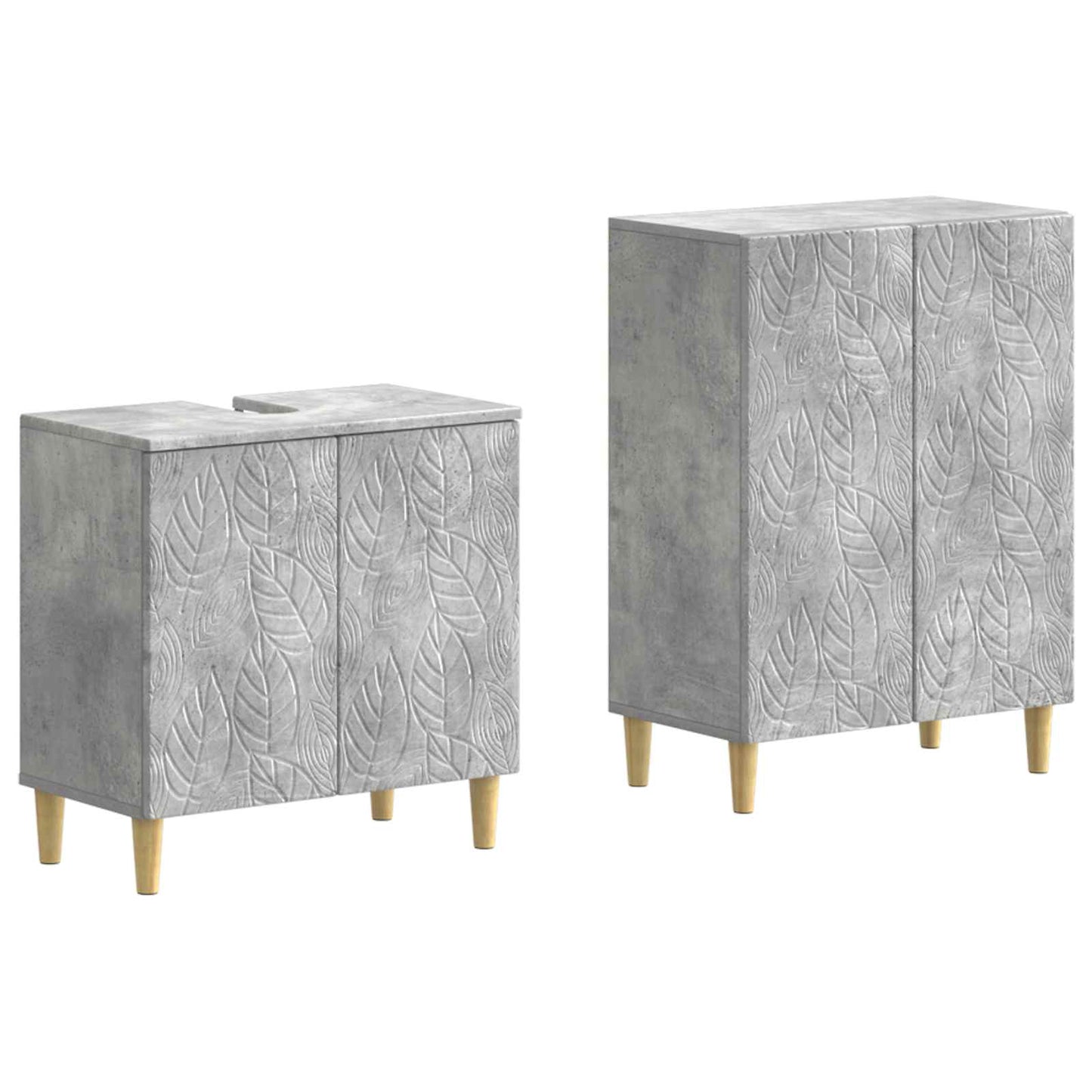 vidaXL 2 Piece Bathroom Cabinet Set DELFT Concrete Grey