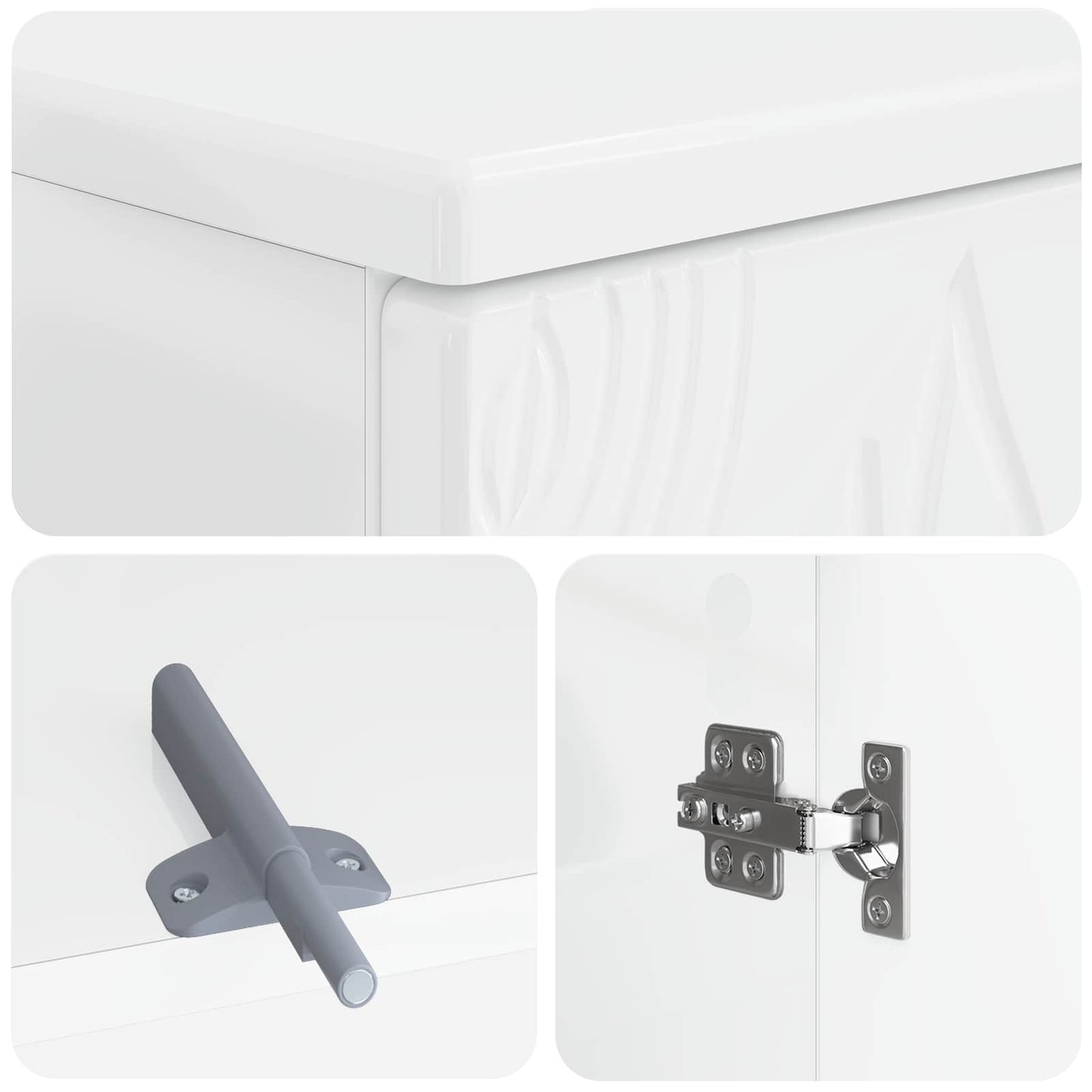 vidaXL 2 Piece Bathroom Cabinet Set DELFT High Gloss White