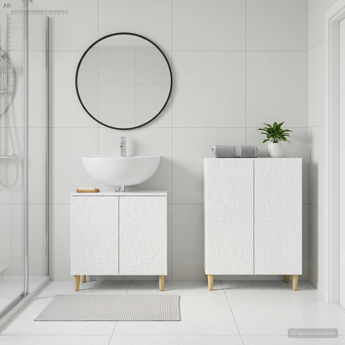 vidaXL 2 Piece Bathroom Cabinet Set DELFT High Gloss White