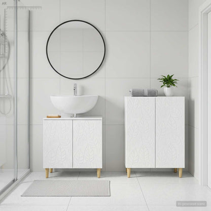 vidaXL 2 Piece Bathroom Cabinet Set DELFT High Gloss White