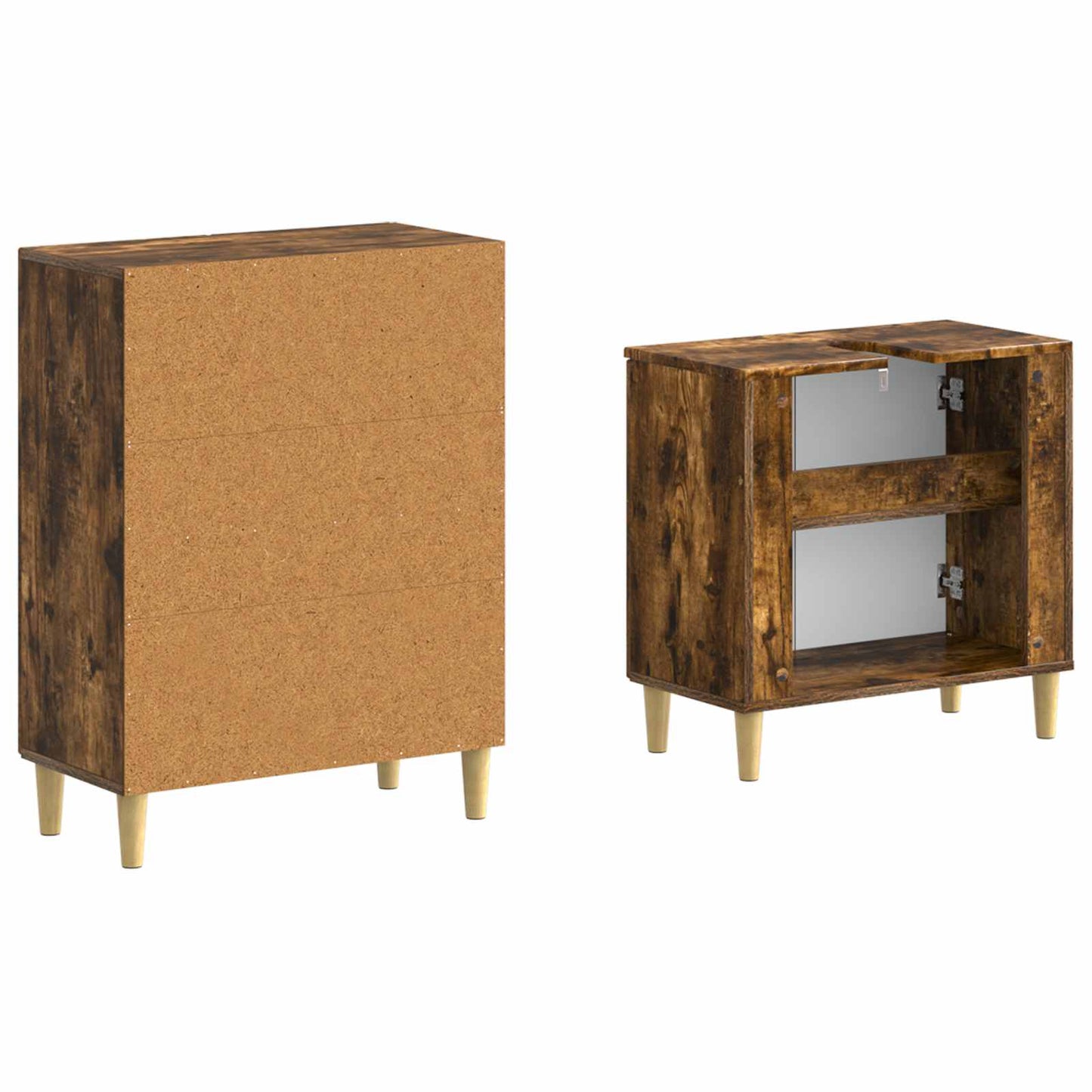 vidaXL 2 Piece Bathroom Cabinet Set DELFT Smoked Oak Engineered Wood