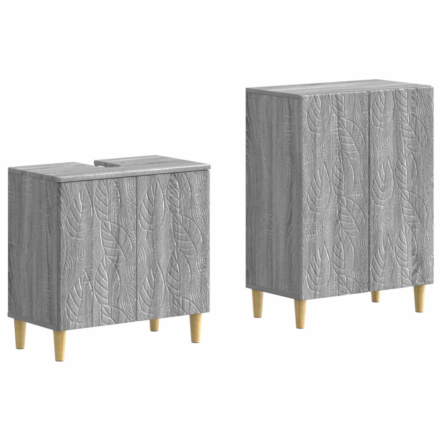 vidaXL 2 Piece Bathroom Cabinet Set DELFT Grey Sonoma Engineered Wood