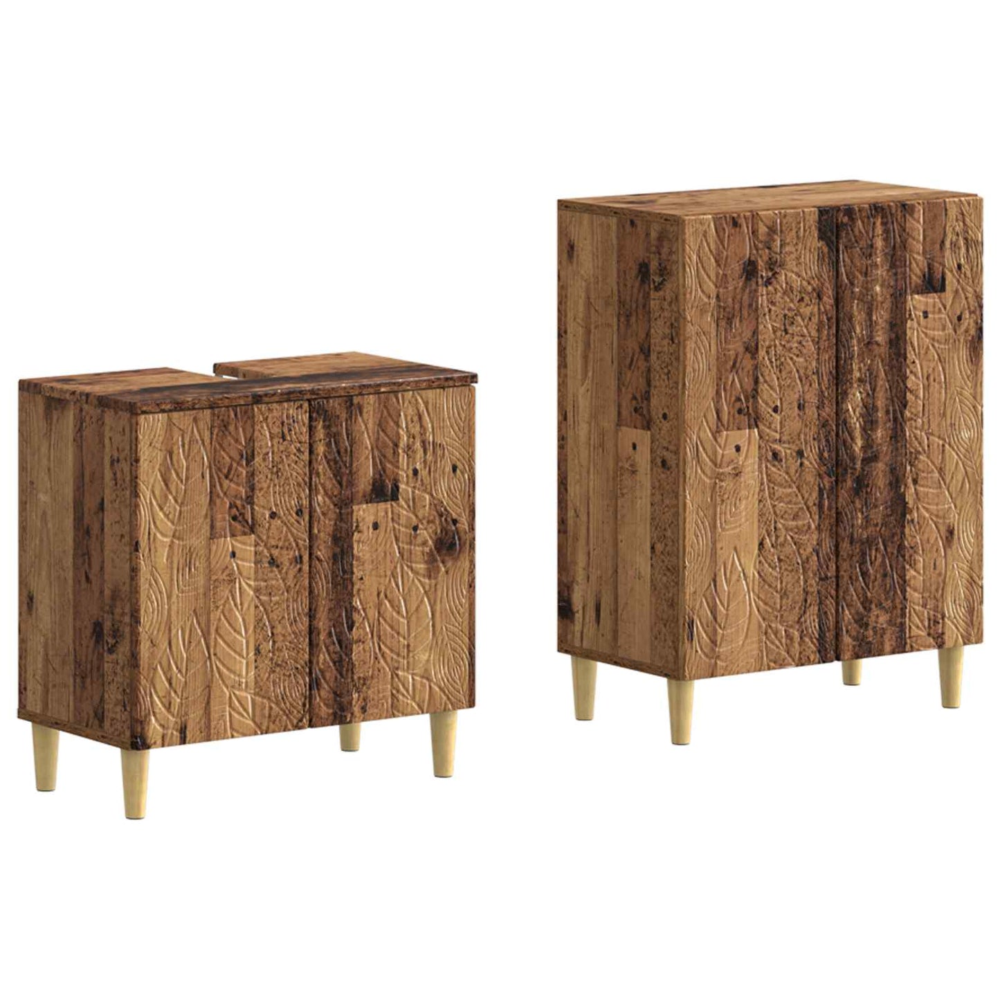 vidaXL 2 Piece Bathroom Cabinet Set DELFT Old Wood Engineered Wood