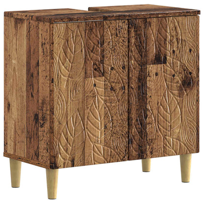 vidaXL 2 Piece Bathroom Cabinet Set DELFT Old Wood Engineered Wood