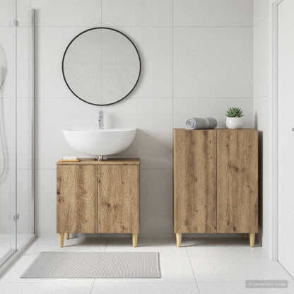 vidaXL 2 Piece Bathroom Cabinet Set DELFT Artisan Oak Engineered Wood
