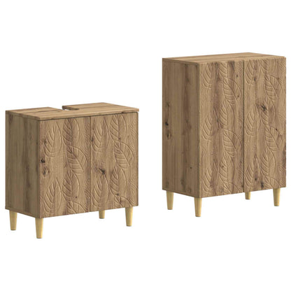 vidaXL 2 Piece Bathroom Cabinet Set DELFT Artisan Oak Engineered Wood