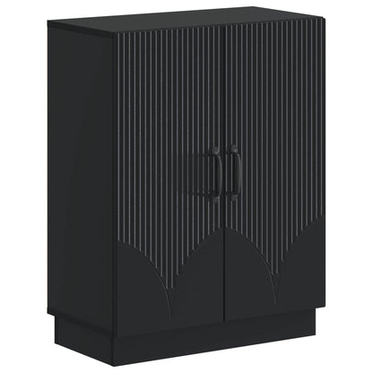 vidaXL 2 Piece Bathroom Cabinet Set HOORN Black Engineered Wood