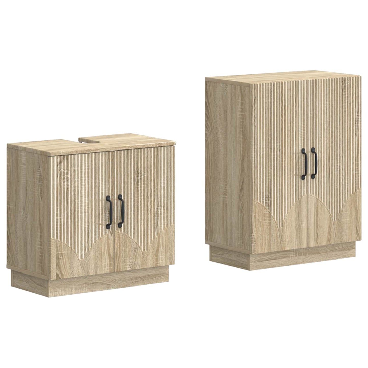 vidaXL 2 Piece Bathroom Cabinet Set HOORN Sonoma Oak Engineered Wood