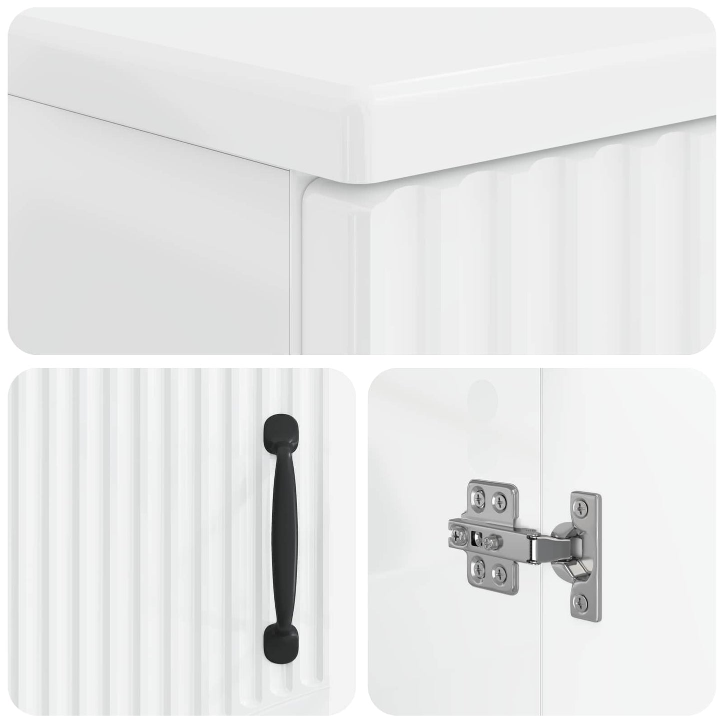 vidaXL 2 Piece Bathroom Cabinet Set HOORN High Gloss White
