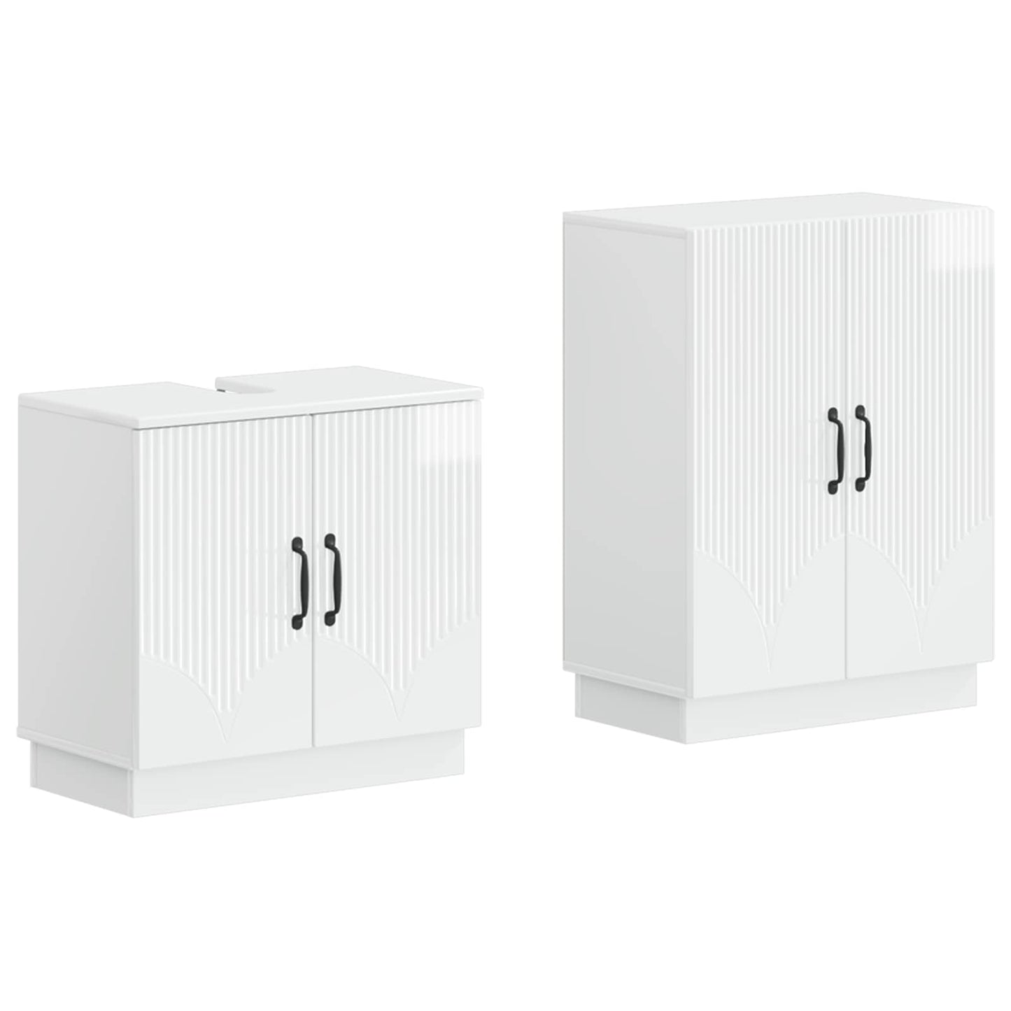 vidaXL 2 Piece Bathroom Cabinet Set HOORN High Gloss White