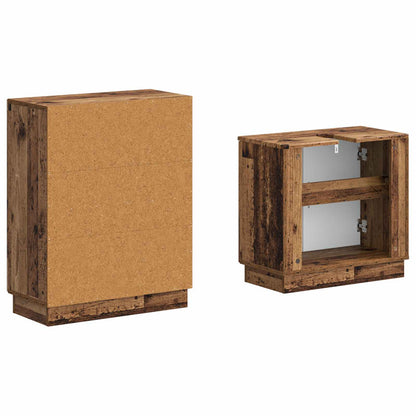 vidaXL 2 Piece Bathroom Cabinet Set HOORN Old Wood Engineered Wood