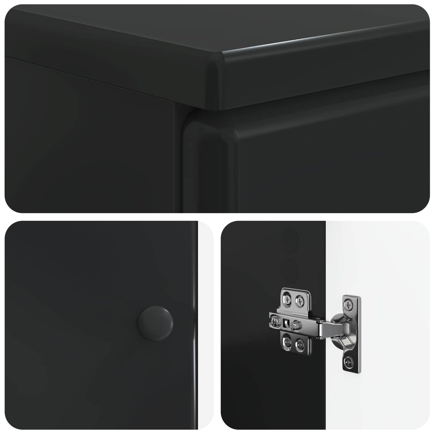 vidaXL 2 Piece Bathroom Cabinet Set BREDA Black Engineered Wood