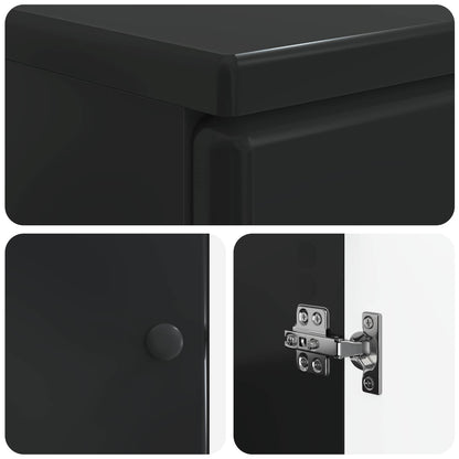 vidaXL 2 Piece Bathroom Cabinet Set BREDA Black Engineered Wood