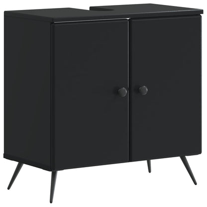 vidaXL 2 Piece Bathroom Cabinet Set BREDA Black Engineered Wood