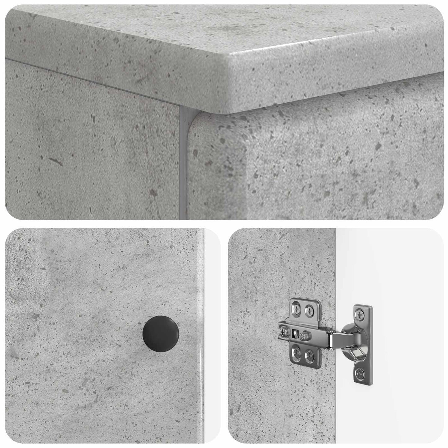 vidaXL 2 Piece Bathroom Cabinet Set BREDA Concrete Grey