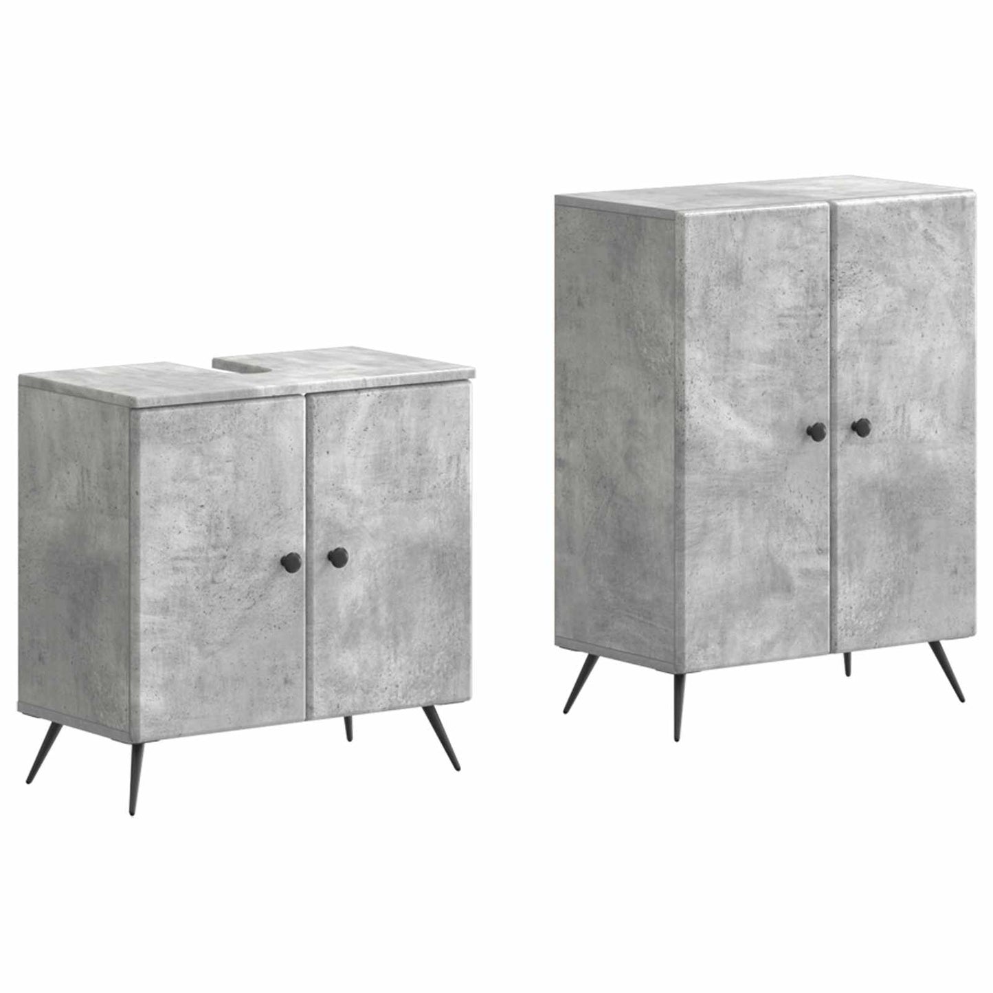 vidaXL 2 Piece Bathroom Cabinet Set BREDA Concrete Grey