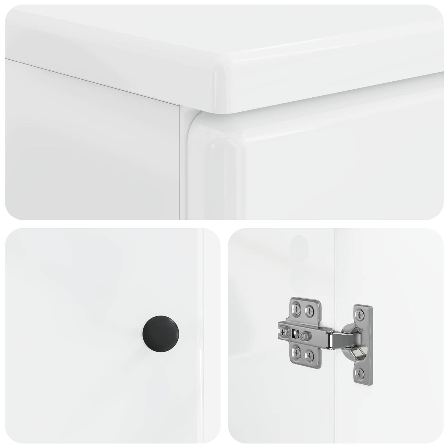 vidaXL 2 Piece Bathroom Cabinet Set BREDA High Gloss White