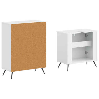 vidaXL 2 Piece Bathroom Cabinet Set BREDA High Gloss White