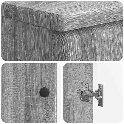 vidaXL 2 Piece Bathroom Cabinet Set BREDA Grey Sonoma Engineered Wood
