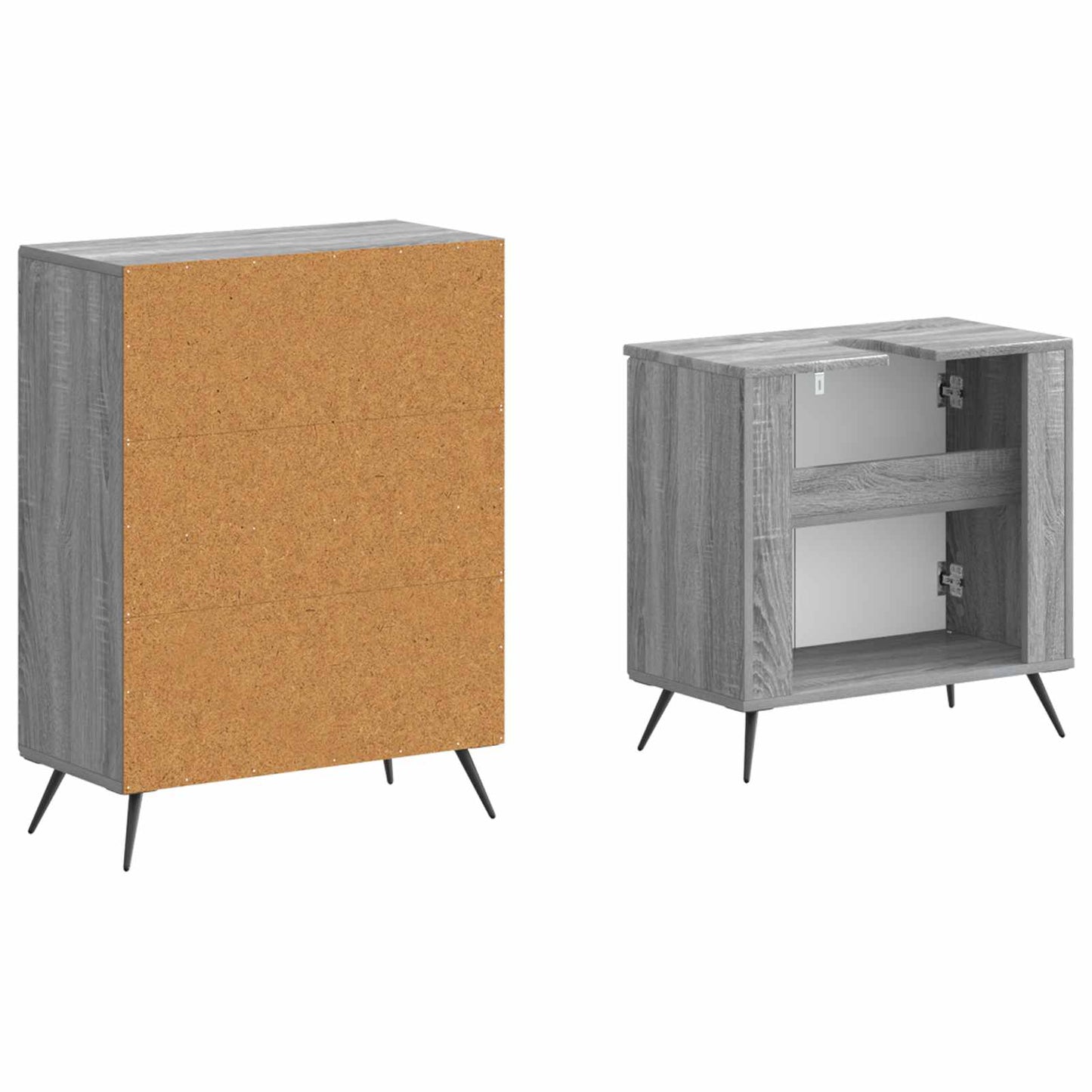 vidaXL 2 Piece Bathroom Cabinet Set BREDA Grey Sonoma Engineered Wood