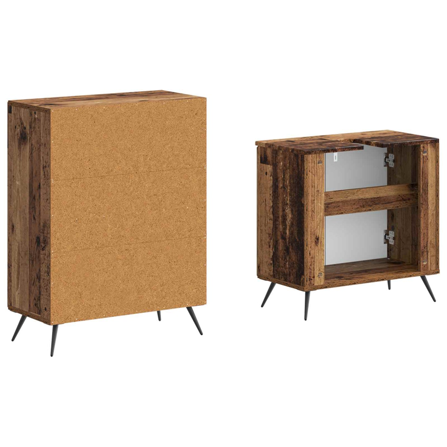 vidaXL 2 Piece Bathroom Cabinet Set BREDA Old Wood Engineered Wood