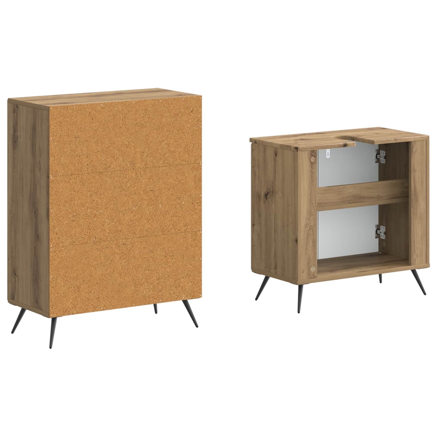 vidaXL 2 Piece Bathroom Cabinet Set BREDA Artisan Oak Engineered Wood