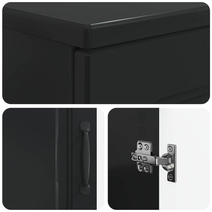 vidaXL 2 Piece Bathroom Cabinet Set UTRECHT Black Engineered Wood