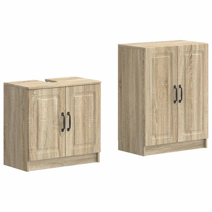 vidaXL 2 Piece Bathroom Cabinet Set UTRECHT Sonoma Oak Engineered Wood