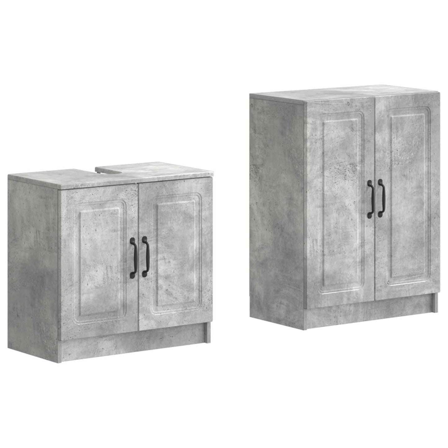 vidaXL 2 Piece Bathroom Cabinet Set UTRECHT Concrete Grey