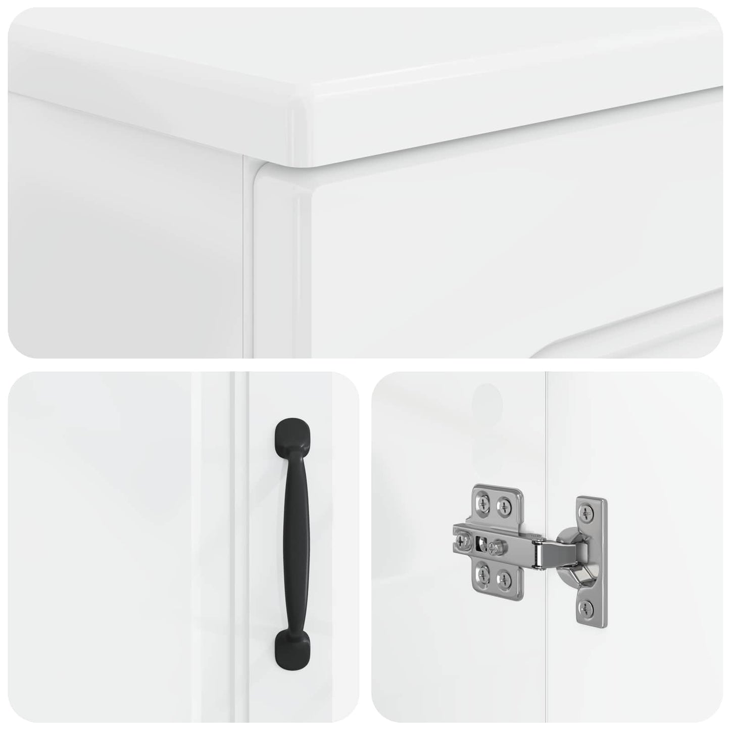 vidaXL 2 Piece Bathroom Cabinet Set UTRECHT High Gloss White