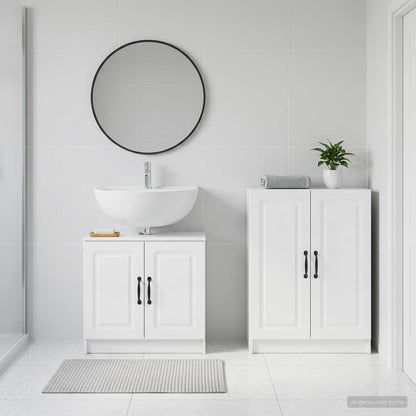 vidaXL 2 Piece Bathroom Cabinet Set UTRECHT High Gloss White