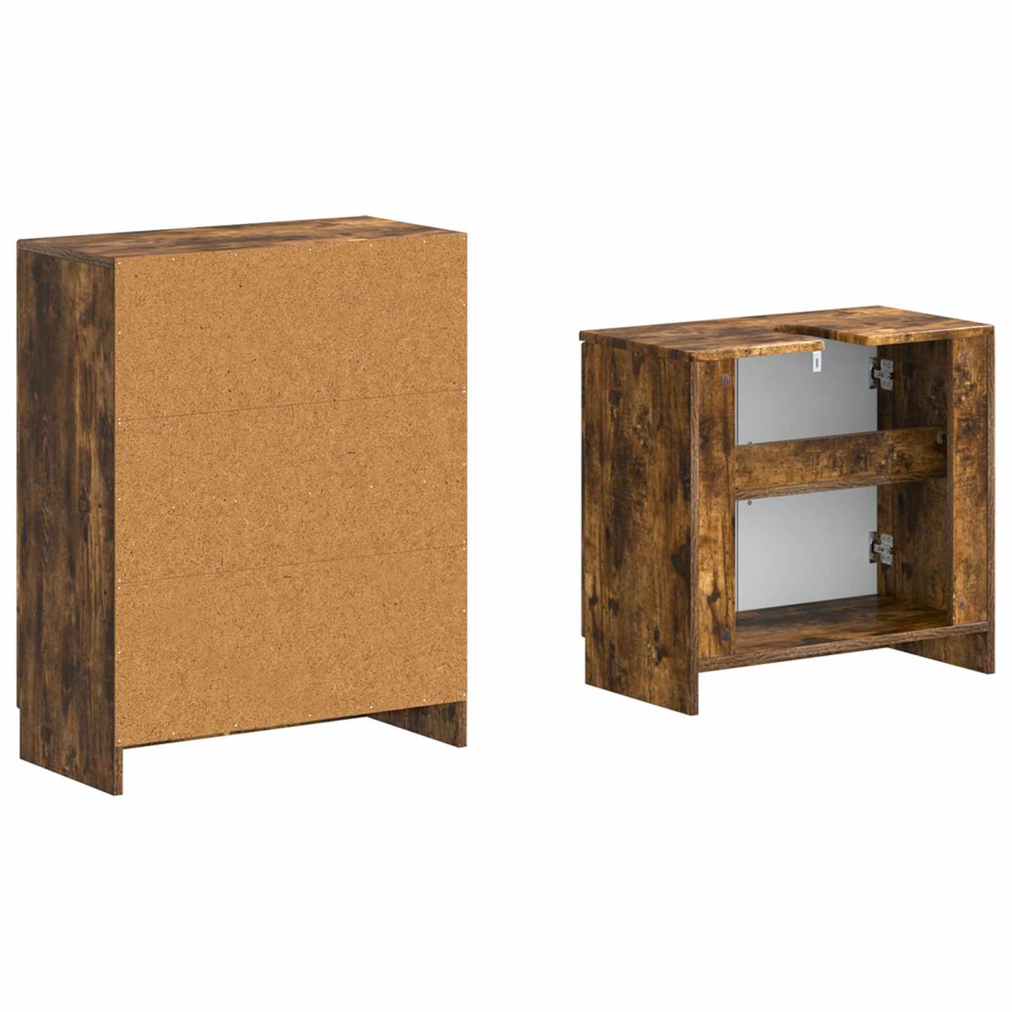 vidaXL 2 Piece Bathroom Cabinet Set UTRECHT Smoked Oak Engineered Wood