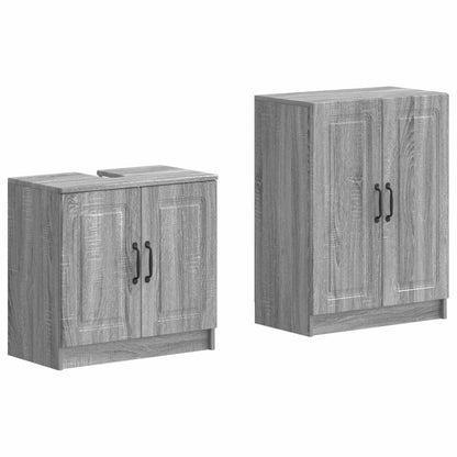 vidaXL 2 Piece Bathroom Cabinet Set UTRECHT Grey Sonoma