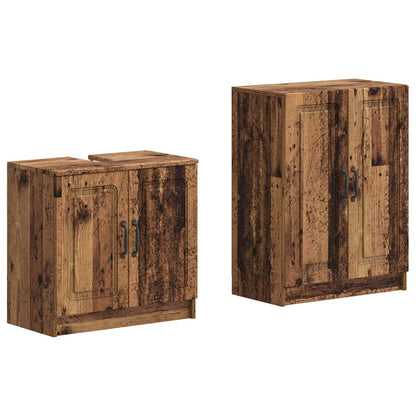 vidaXL 2 Piece Bathroom Cabinet Set UTRECHT Old Wood Engineered Wood
