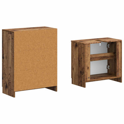 vidaXL 2 Piece Bathroom Cabinet Set UTRECHT Old Wood Engineered Wood