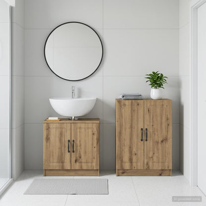 vidaXL 2 Piece Bathroom Cabinet Set UTRECHT Artisan Oak