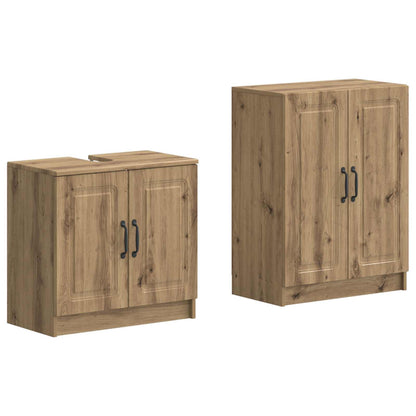 vidaXL 2 Piece Bathroom Cabinet Set UTRECHT Artisan Oak