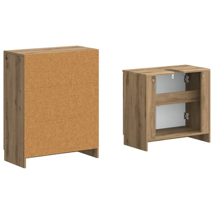 vidaXL 2 Piece Bathroom Cabinet Set UTRECHT Artisan Oak