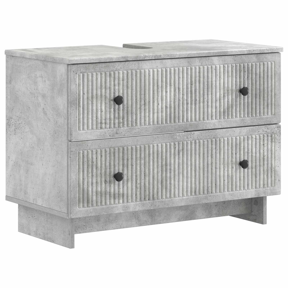 vidaXL 2 Piece Bathroom Cabinet Set EDE Concrete Grey Engineered Wood