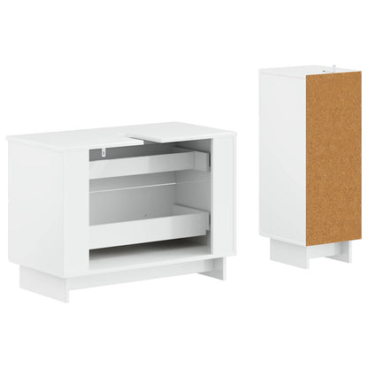 vidaXL 2 Piece Bathroom Cabinet Set EDE High Gloss White